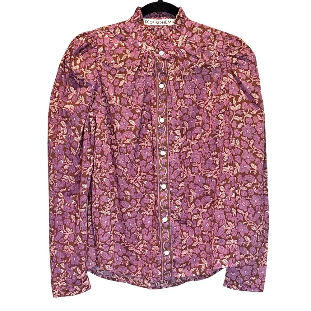 Alix of Bohemia Artemis Twilight Floral Long Sleeve Button Down Shirt - Small